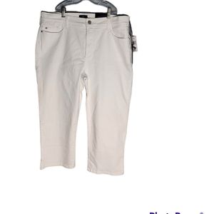NYDJ women's white cropped jeans lift tuck technology size 14
